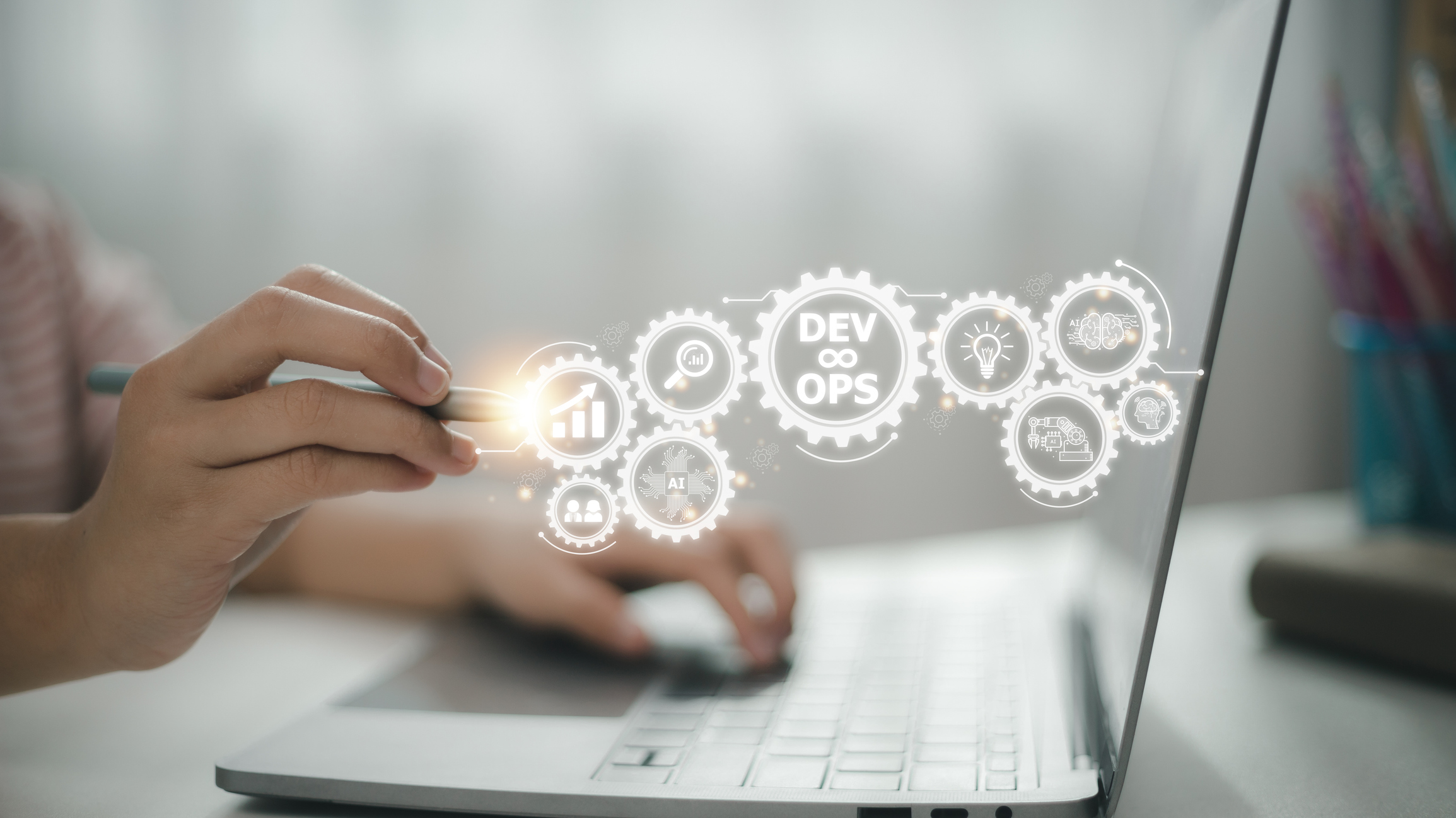 DevOps Methodology Development Operations agil programming technology concept.